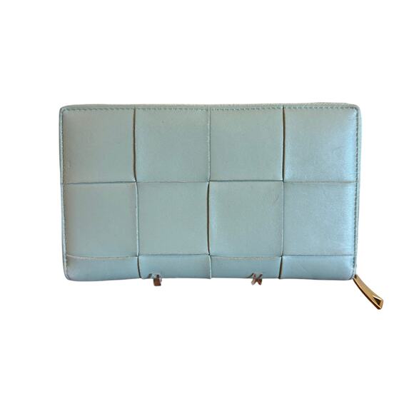 Bottega Veneta Maxi Intrecciato Cassette Lambskin Zippy Long Wallet Green Sage - Picture 11 of 11